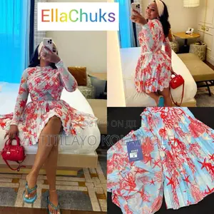 Chic Skirt and Top Set Featuring a Coral-Inspired Print.