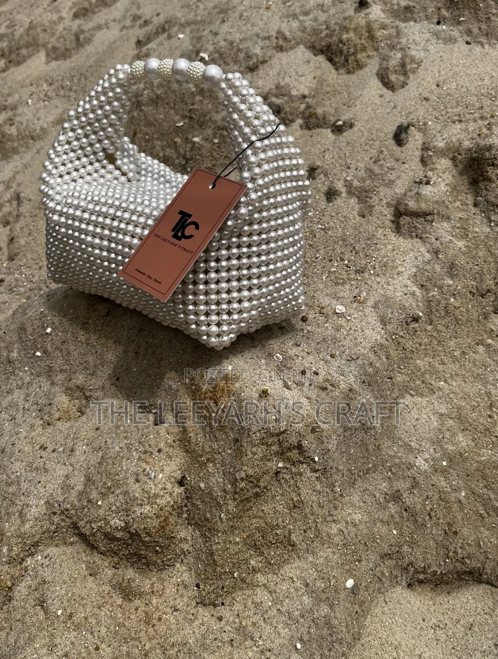 Hand Made Beaded Pearl Bag