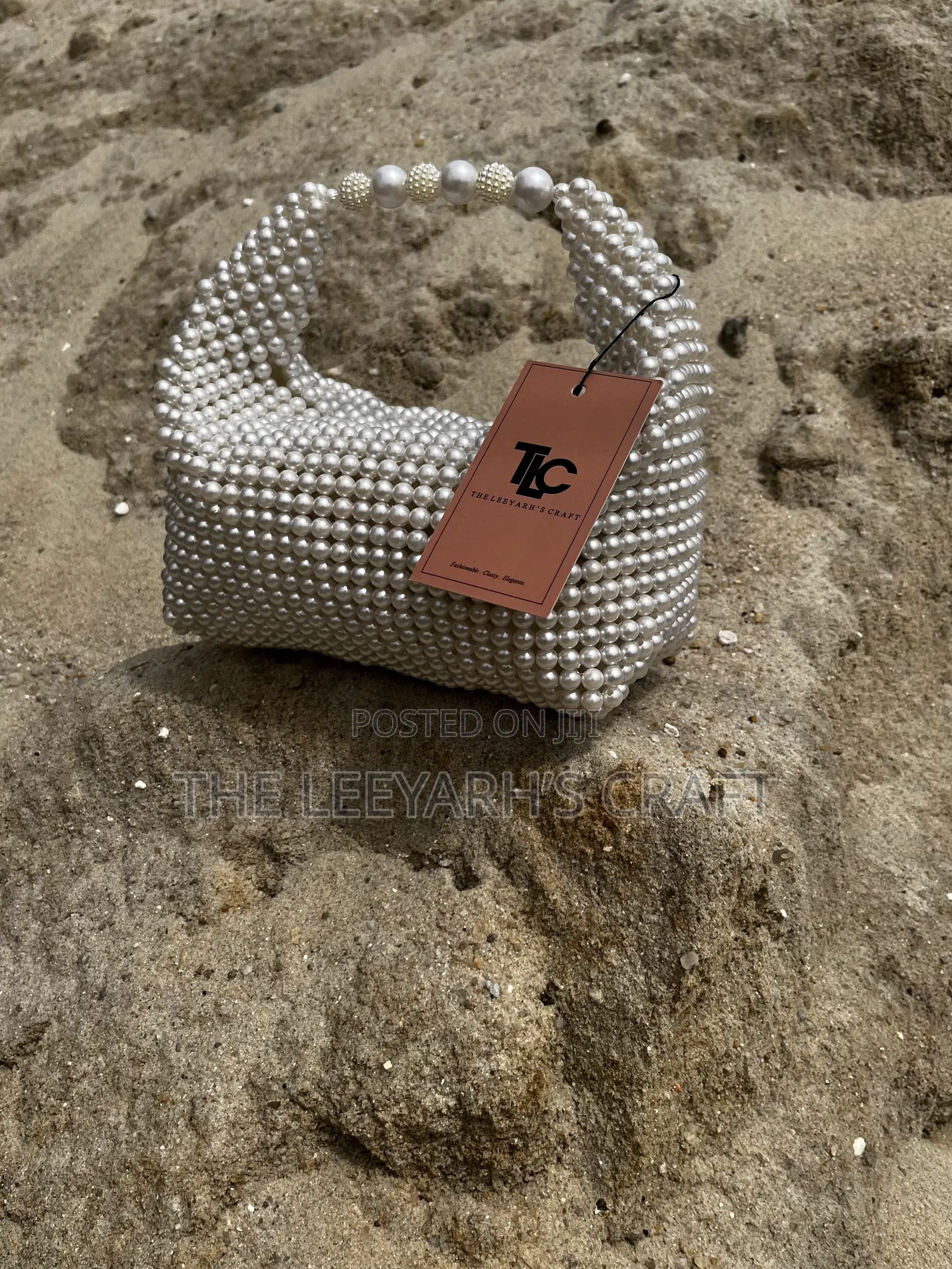 Hand Made Beaded Pearl Bag