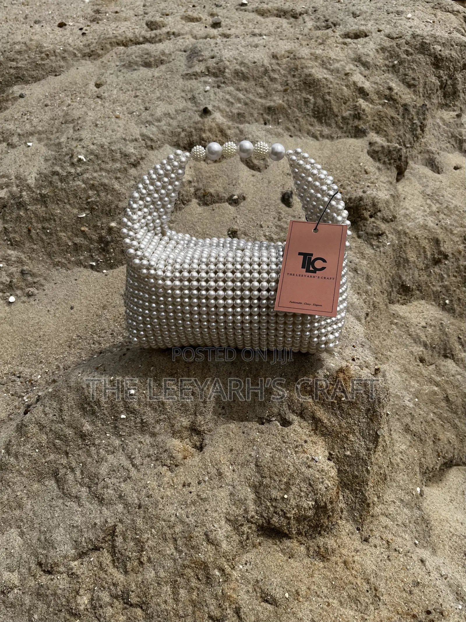 Hand Made Beaded Pearl Bag