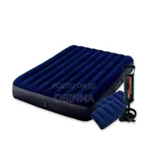 Intex Inflatable Queen Size Air Mattress With Small Two Pillow