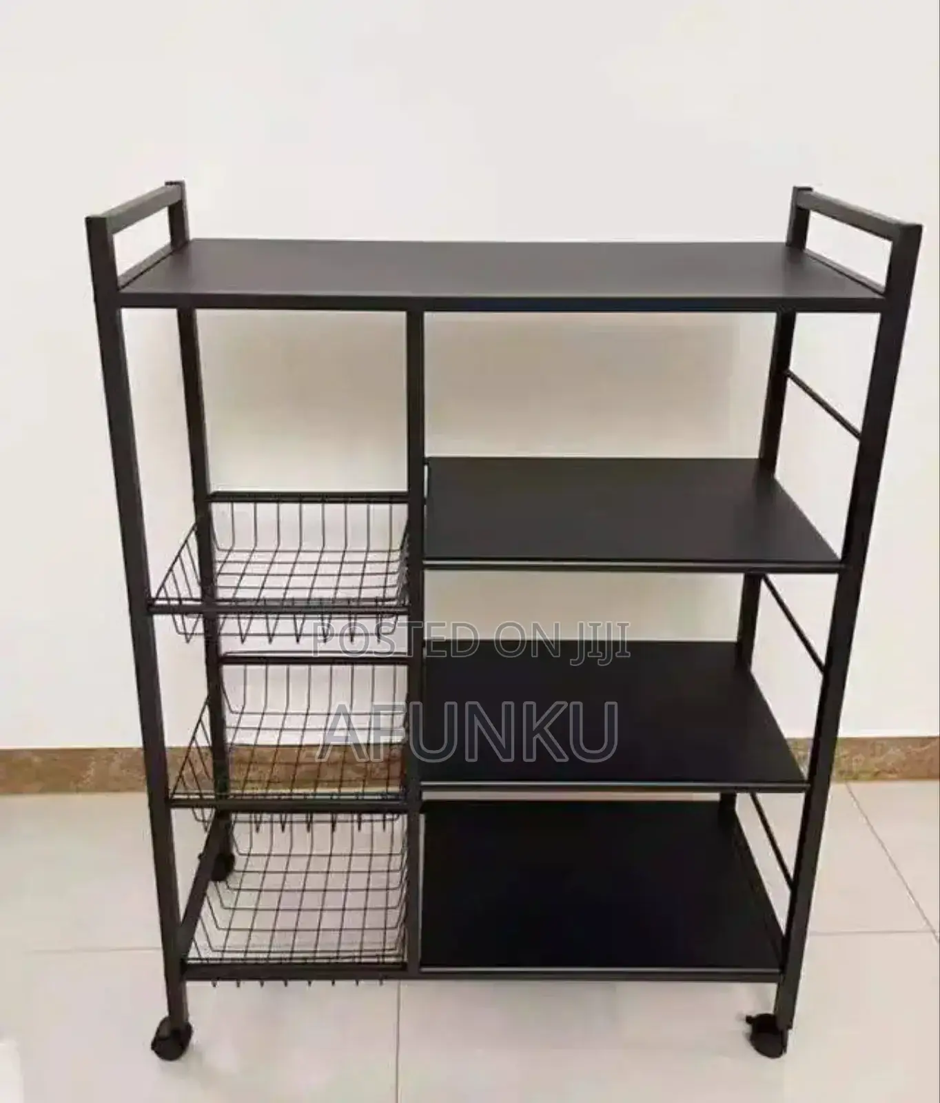 Kitchen Rack With 3 Basket With Wheels