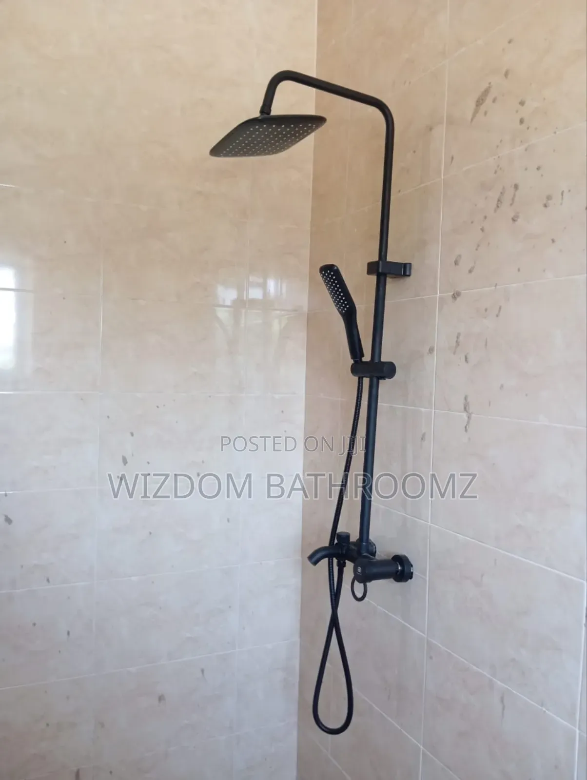 Black Wall Standing Shower