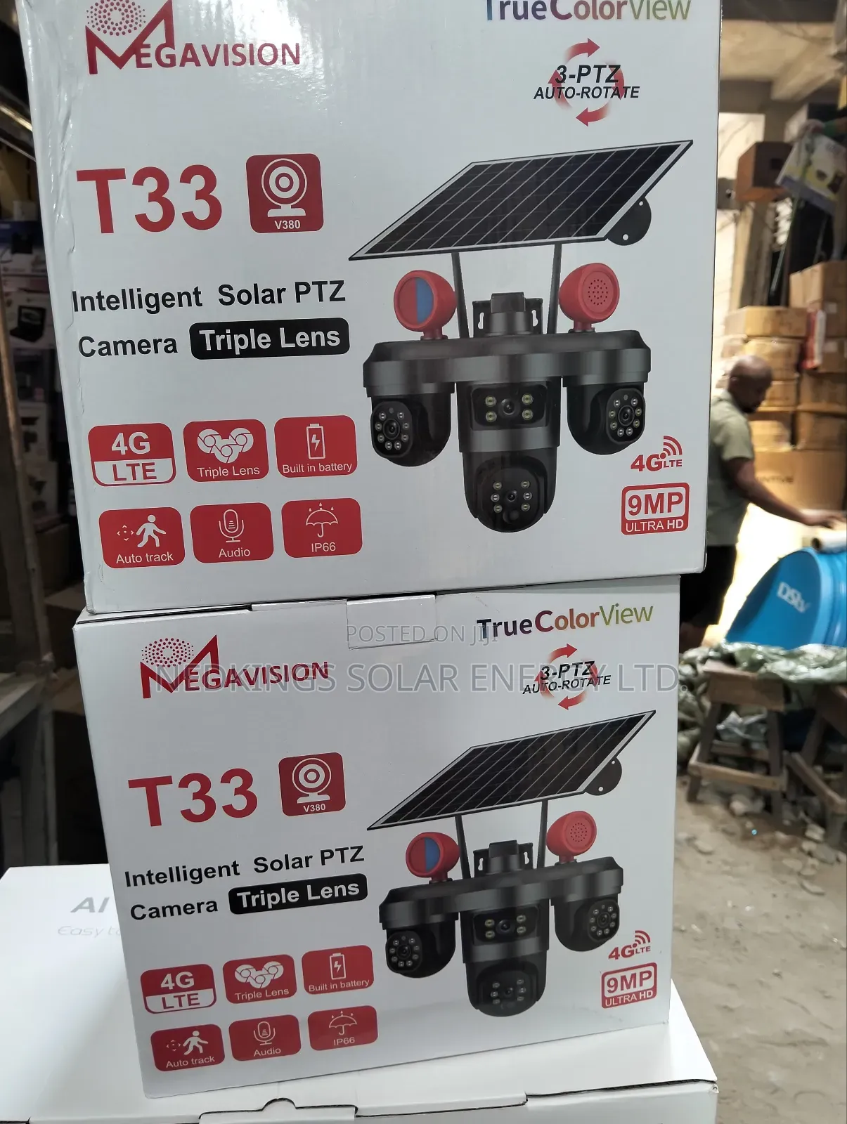 V380 (3 Lens) Solar Cameras