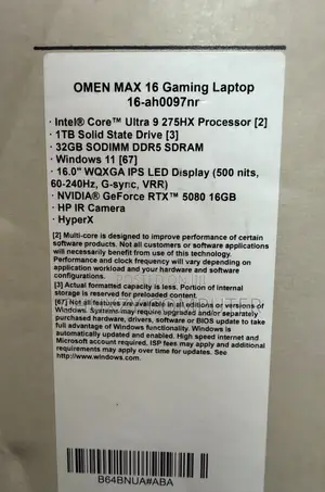 New Laptop HP Omen Max 16 32GB Intel Core Ultra 9 SSD 1T