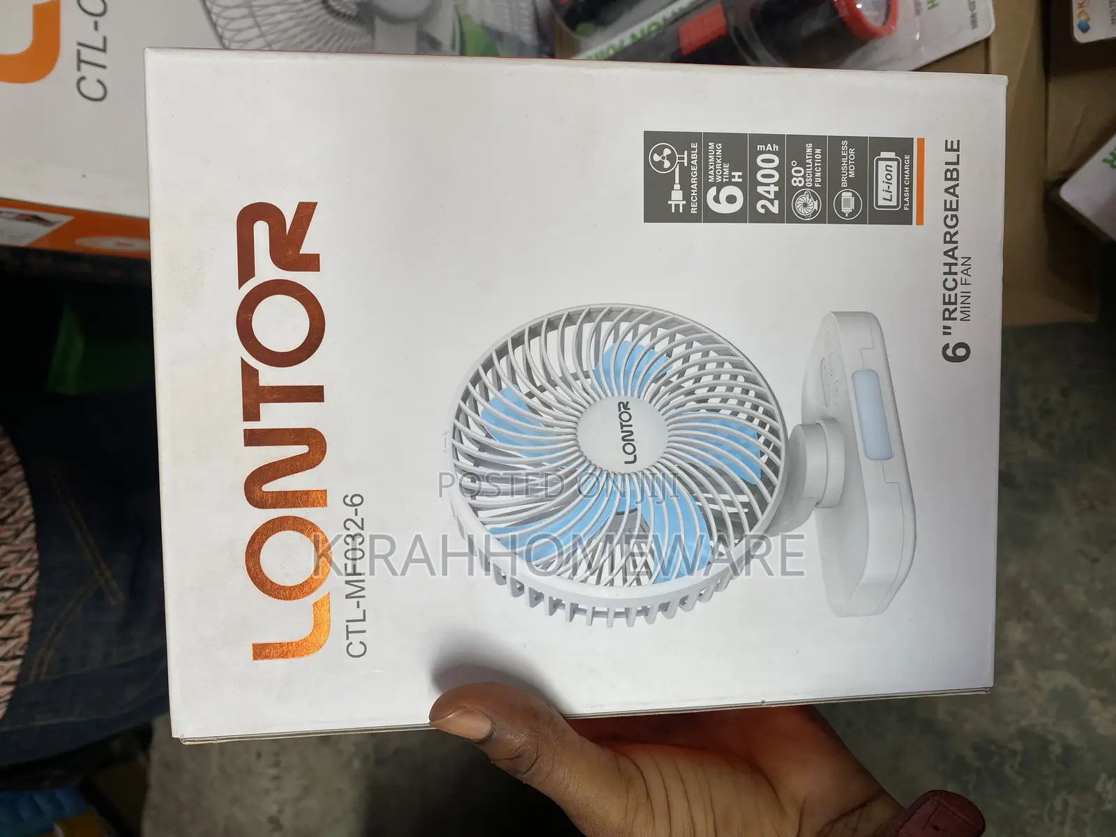 Rechargeable Table Top Fan