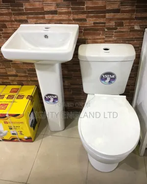 Vstar Brand Water Closet and Pedestal Wash Basin Set
