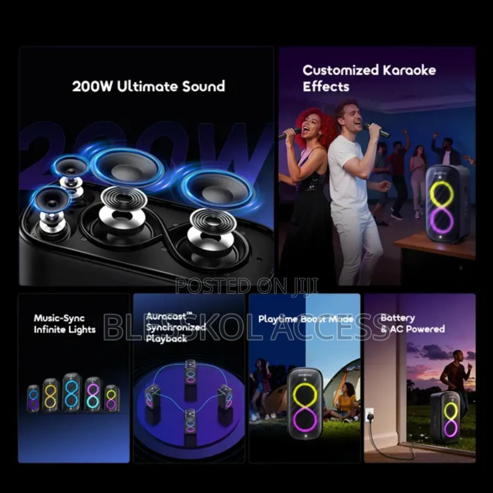 Oraimo SpaceBox Max 200W Auracast SpaceBox Max & 2 Wireless Microphone