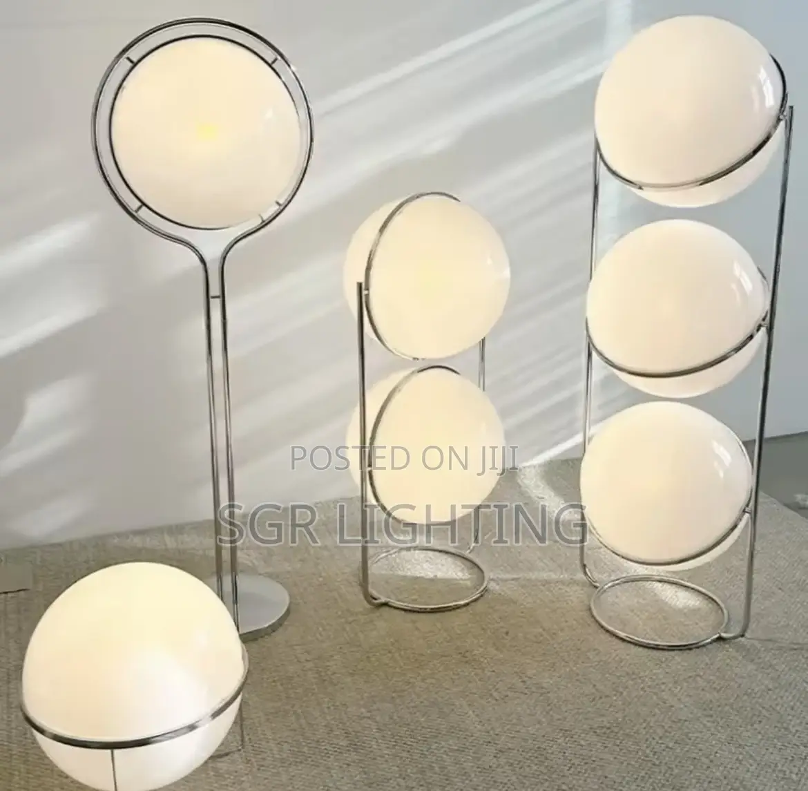 Modern White Yellow Acrylic Ball Shade Lamp