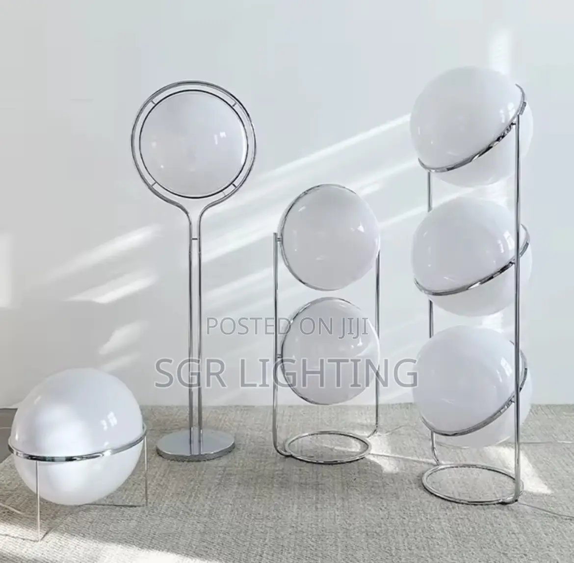 Modern White Yellow Acrylic Ball Shade Lamp