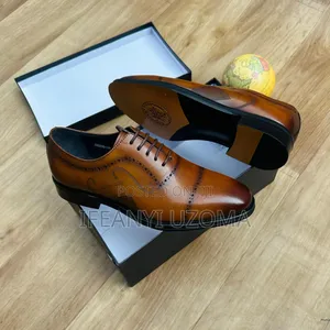 Italian Leather Light Brown Lace Up Corporate Shoe
