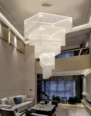 Modern Luxurious Led Square Chandelier Gold/Silver