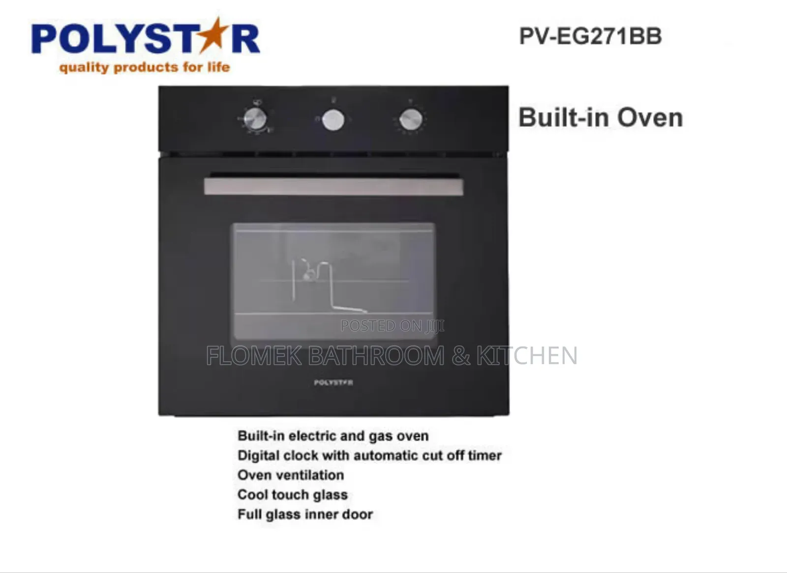 Polystar Built-in Gas & Oven With Digital Clock – Smart Kitchen.