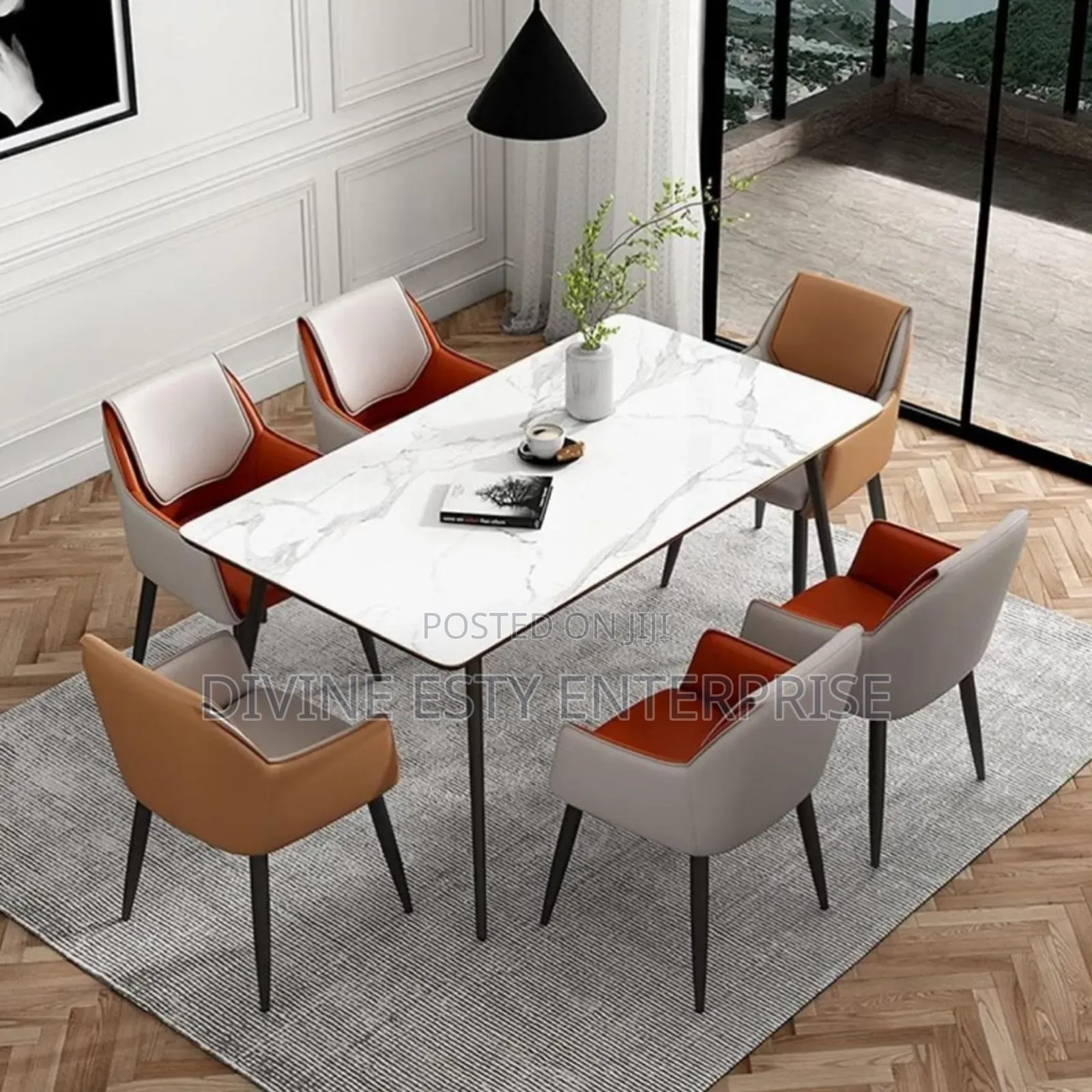 Elegance Marble Dining Table Set