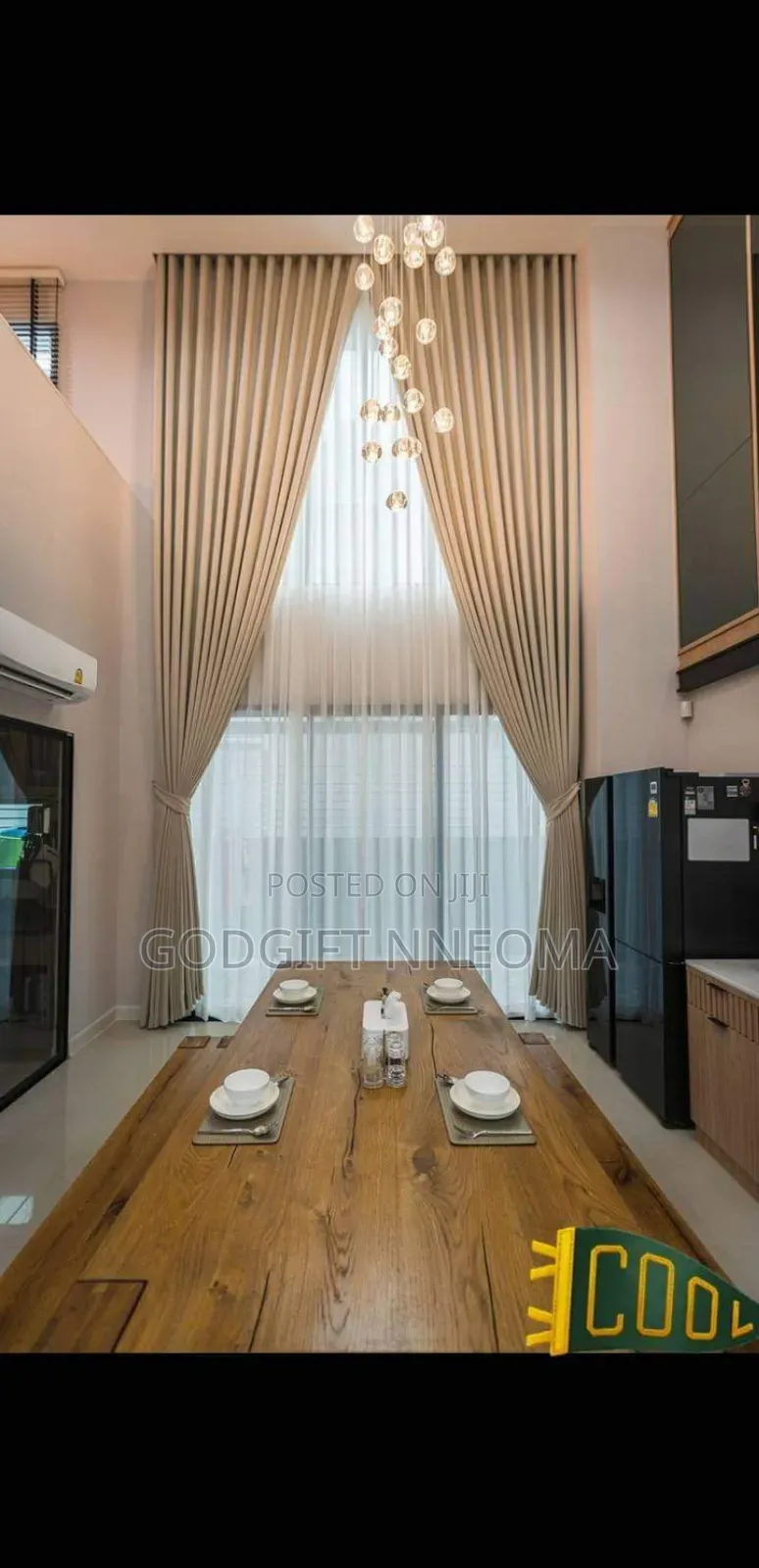Double-Height Pleated Curtains With Sheer Layer