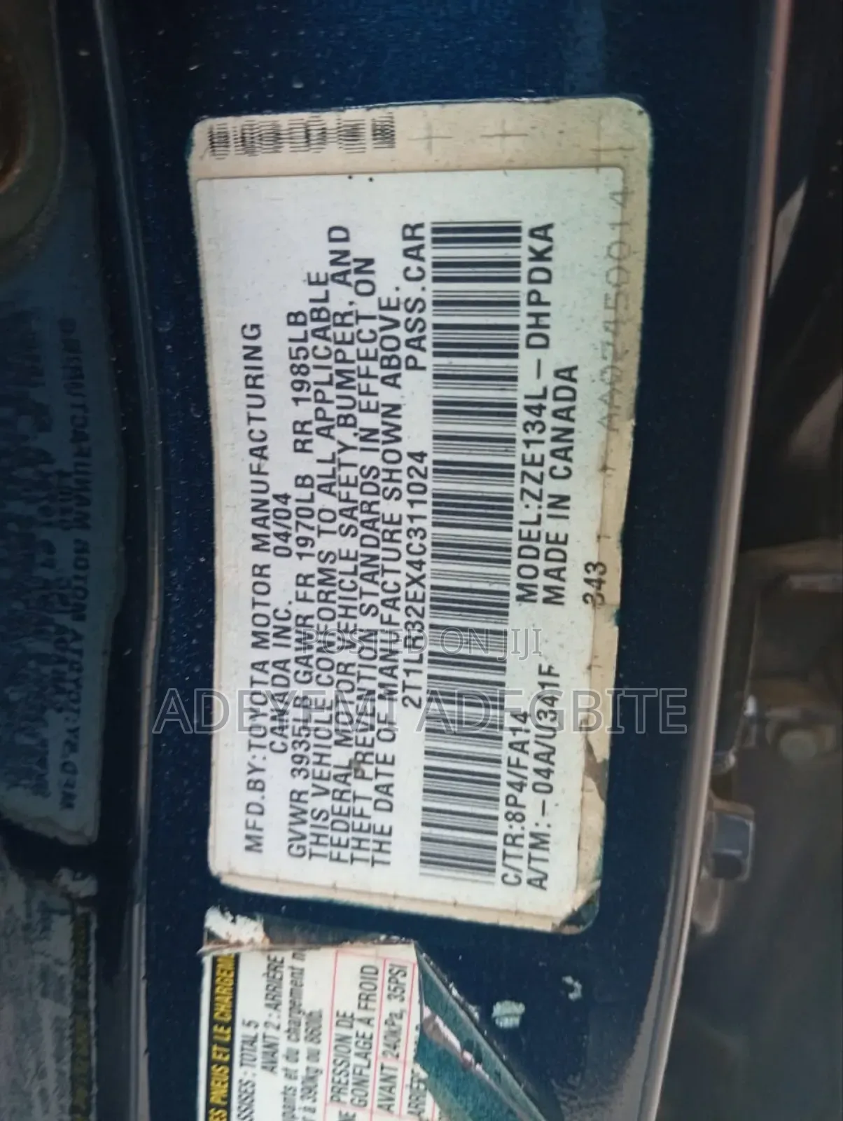 Toyota Matrix 2004 Blue