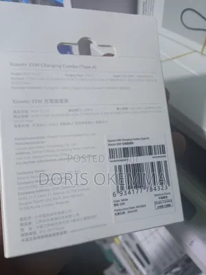 Original Xiaomi 33w Turbo Fast Charger + Type-C Cable