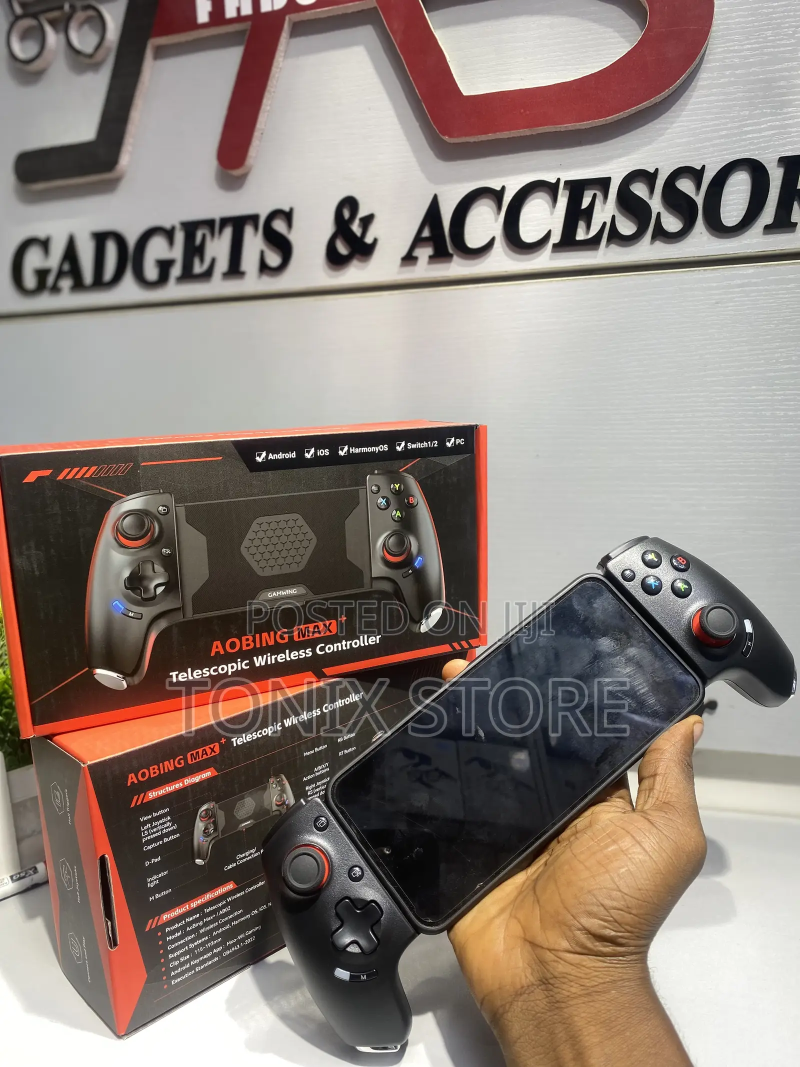 Aobing Telescopic Wireless Game Controller for Phone/Pc/Switch(Aob2)