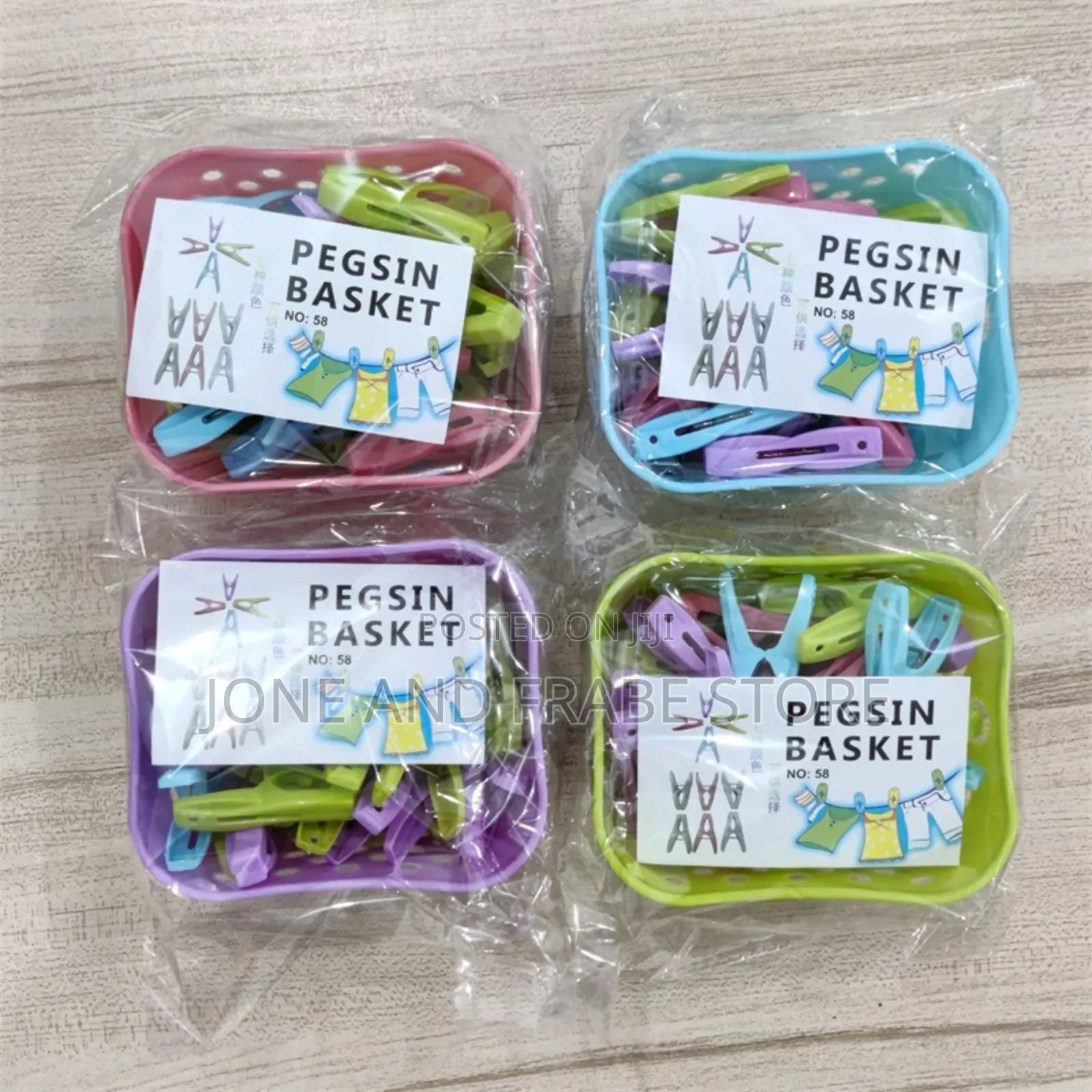 30 PCS Strong Plastic Clothes Peg With Storage Basket
