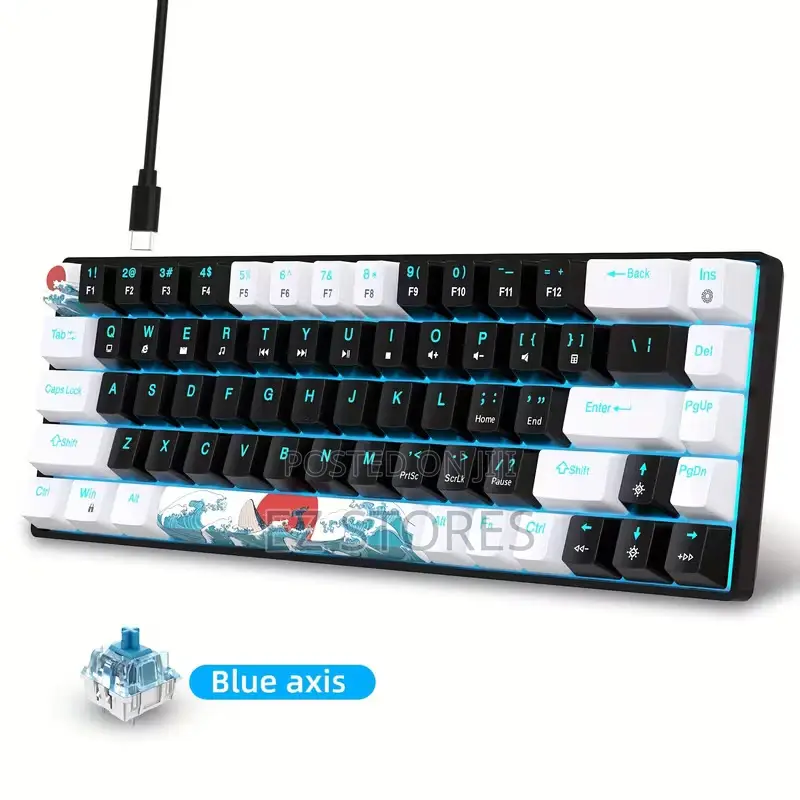 Compact 68-Key Mechanical Gaming Keyboard, Type-C Wired