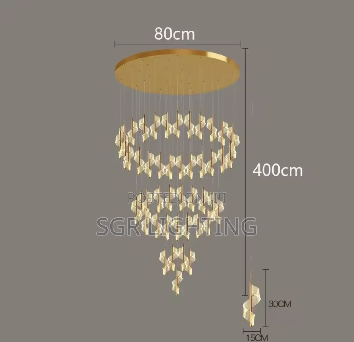 Modern Led Staircase Chandelier Living