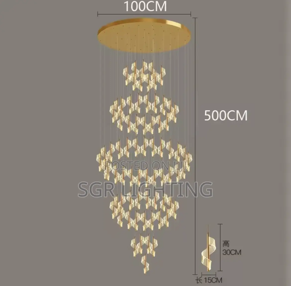 Modern Led Staircase Chandelier Living