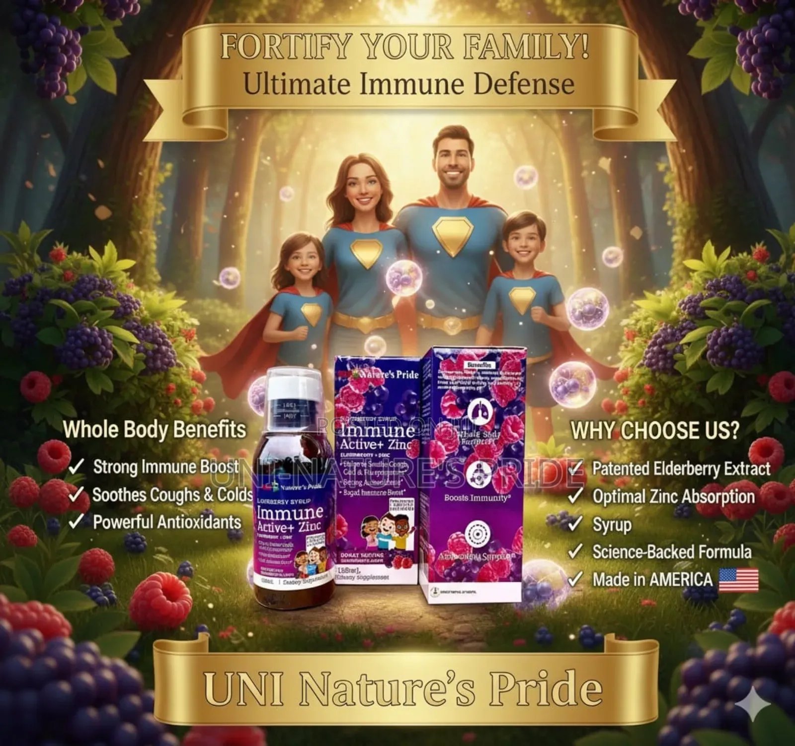 Nature's Pride Immune Active + Zinc Elderberry Syrup
