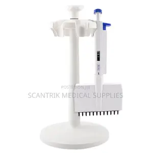 Ergonomic 12-Channel Adjustable Micropipette for Labs
