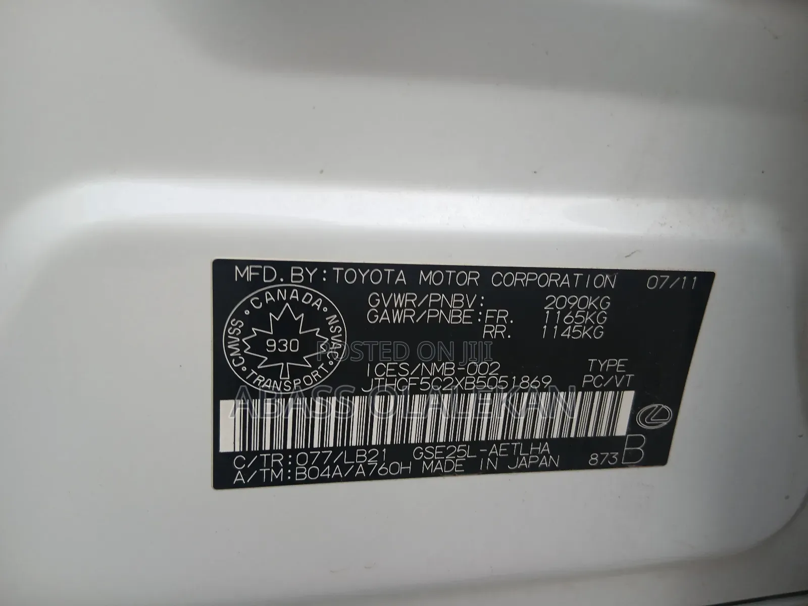Lexus IS 250 Automatic 2012 White