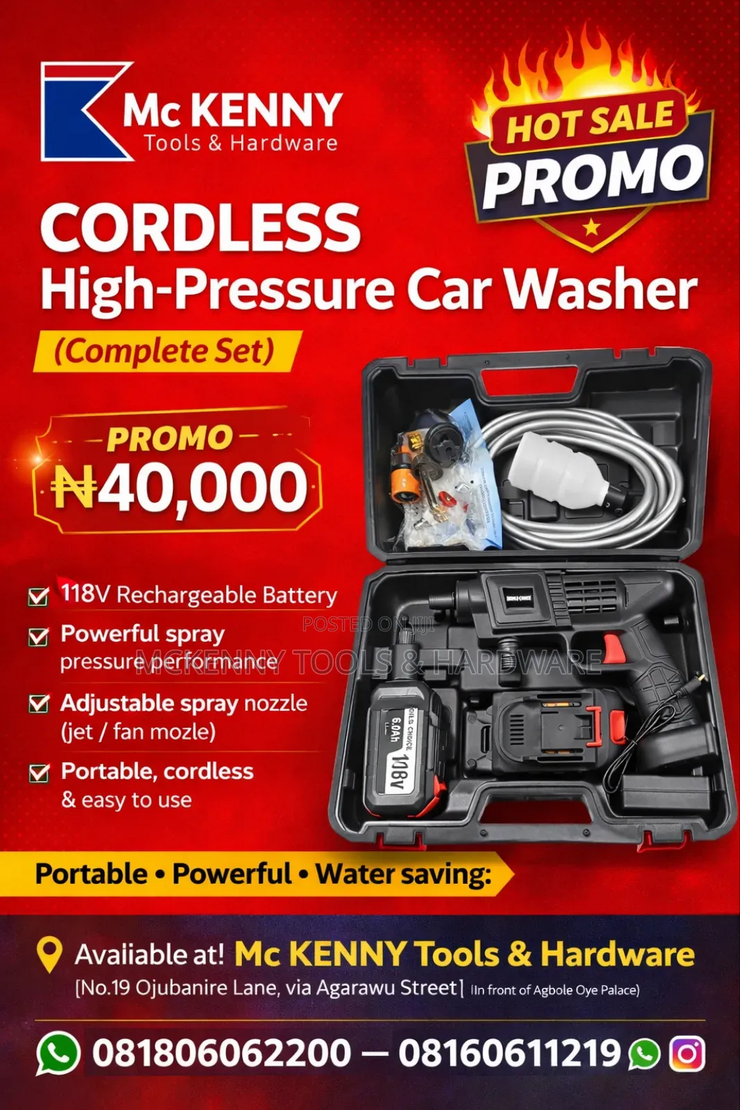 Cordless High-pressure Car Washer (Complete Set)