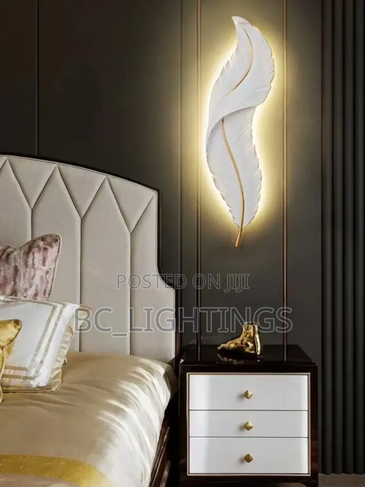 Luxury Led Feather Wall Light