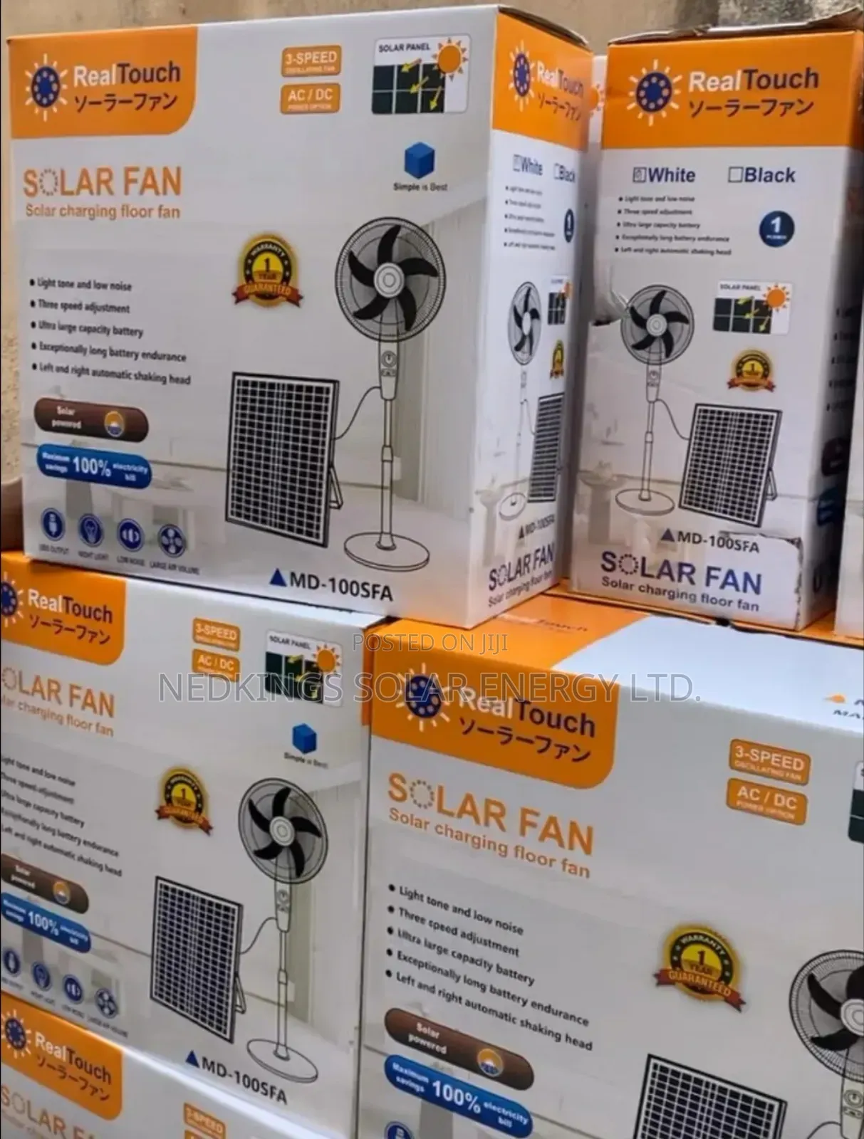Real Touch Solar Standing Fan (Ac/Dc)