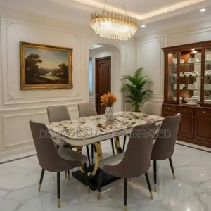 . 6-seater Marble Dining Table & Chairs