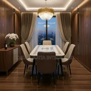 Dining Set - Marble Top & Leather Chairs