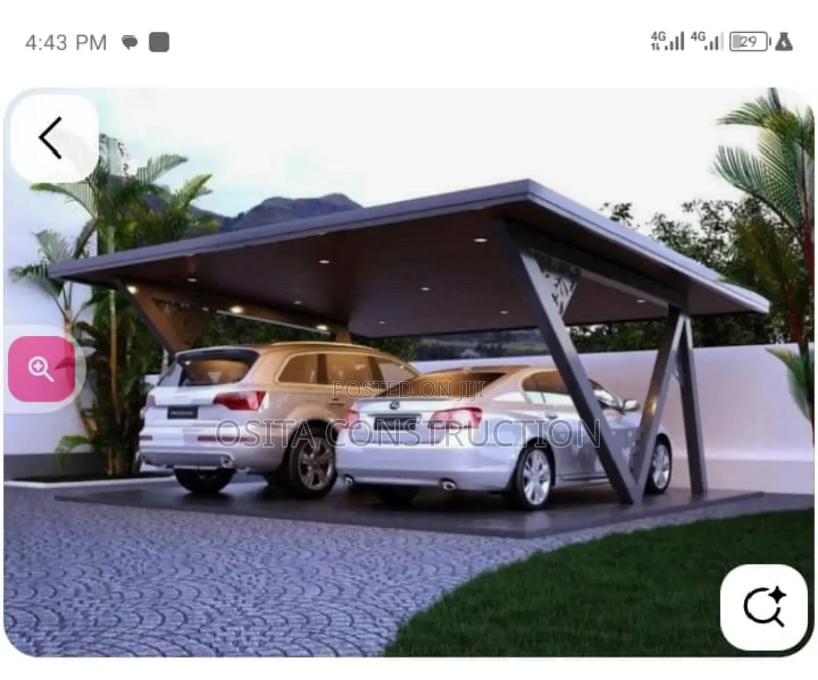 V Car Port Design