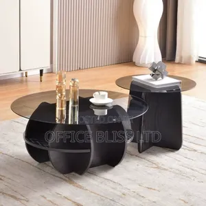 Round  Coffee  Glass Table  2 In 1(80cm Table)