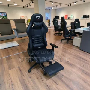 High-back  Gaming  Chair  With  Footrest  - Full Black