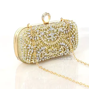 Sparkle Stone Gold Clutch Party Purse