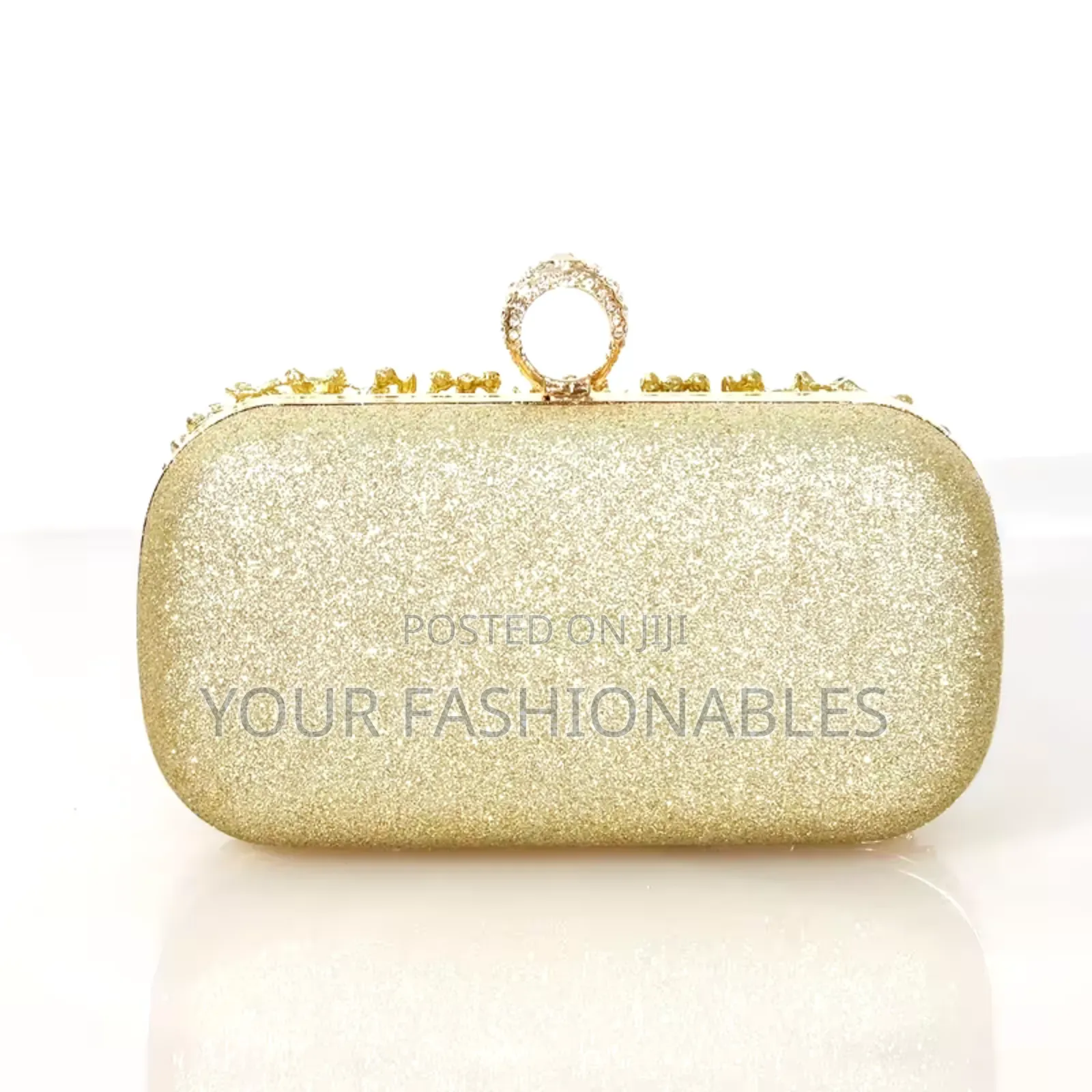 Sparkle Stone Gold Clutch Party Purse