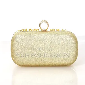 Sparkle Stone Gold Clutch Party Purse