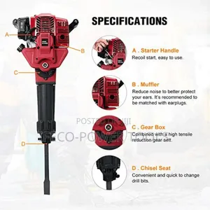 Petrol-Powered Demolition Jack Hammer Used for Breaking Concrete,