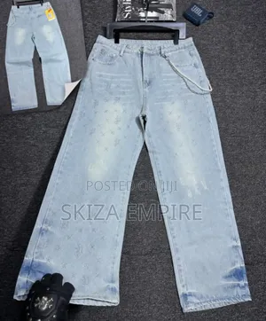 Hooked Embroidered Denim Pants