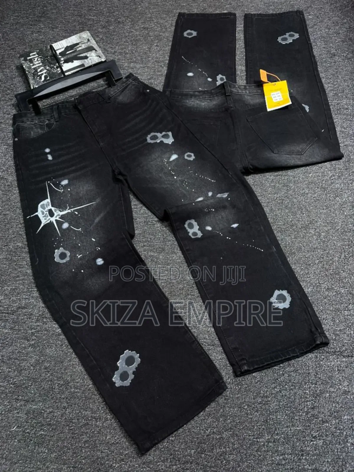 Hooked Embroidered Denim Pants