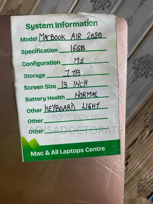 Laptop Apple MacBook Air 2020 M1 16GB Apple M1 SSD 1T