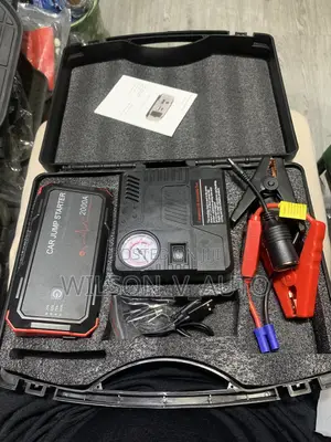 High Power Portable Car Jump Starter With an Air Compressor