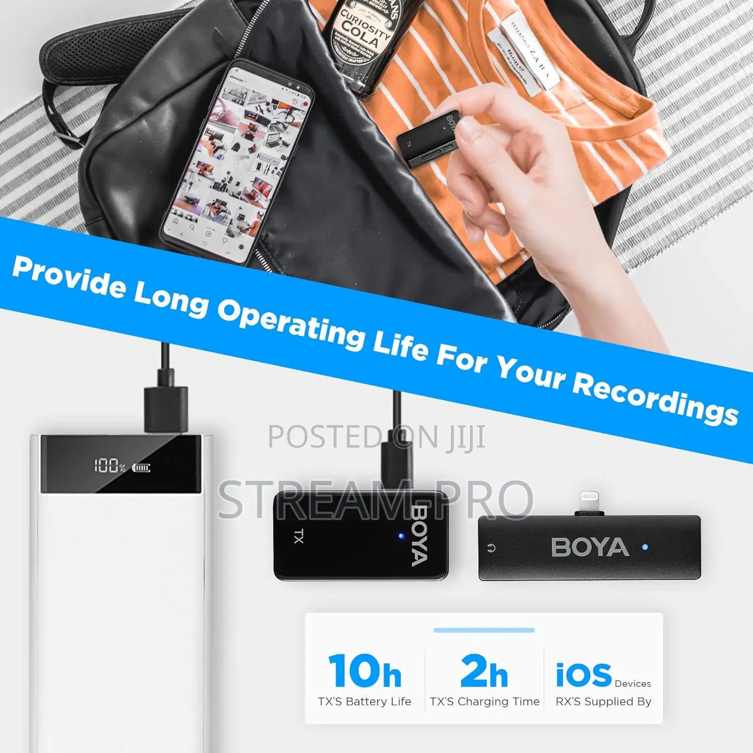 Boya Wireless Lavalier Microphone for iPhone