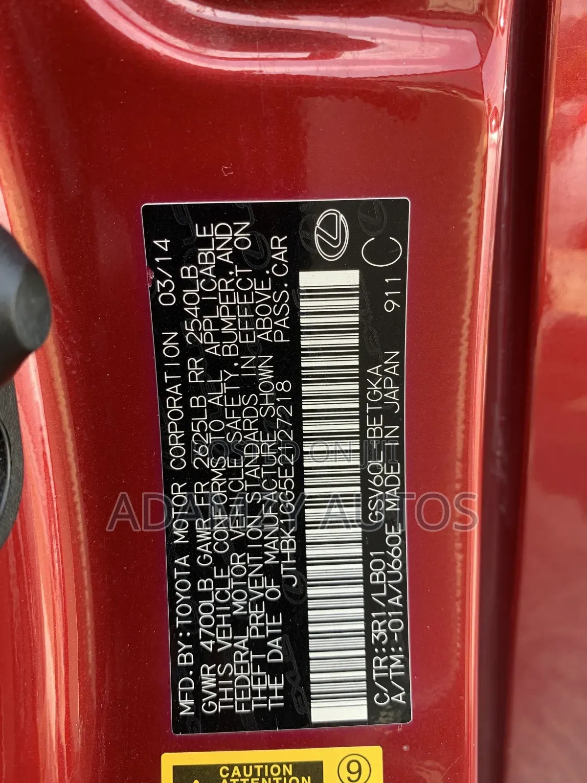 Lexus ES 2014 Red