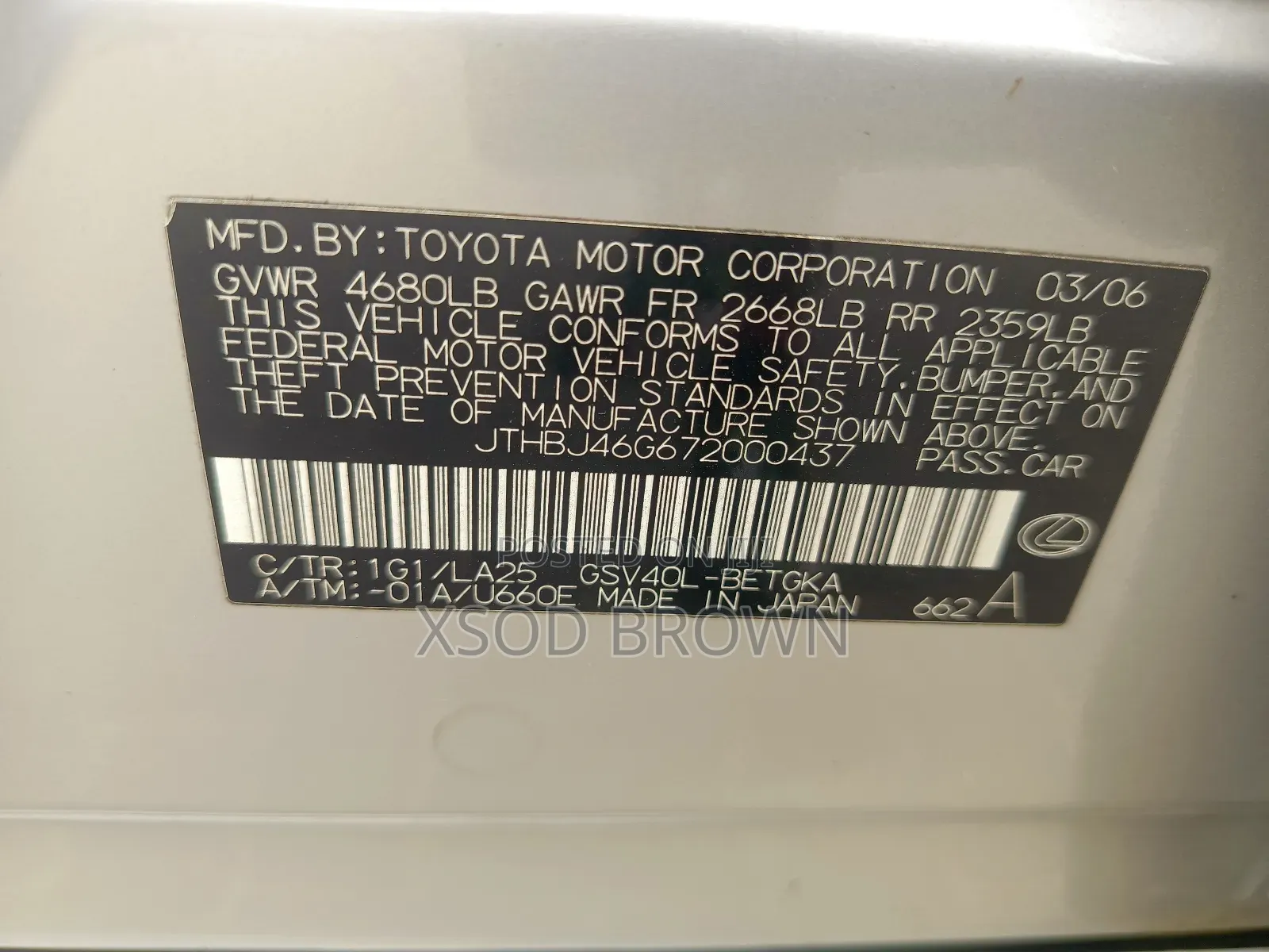 Lexus ES 350 2006 Silver