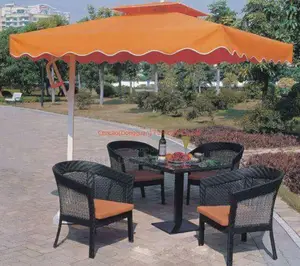 Square Garden Umbrella / Outdoor Patio Parasol With Dining Set