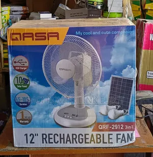 "12" Inches Table Rechargeable Solar Fan
